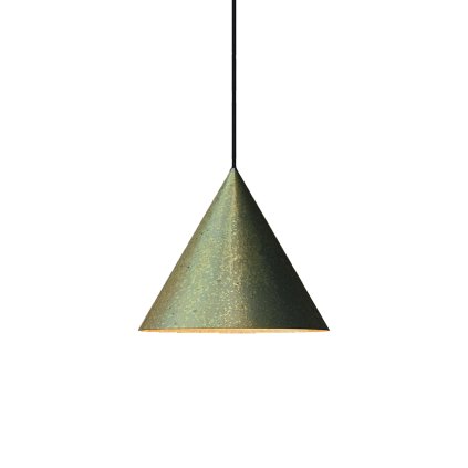 Il Fanale Cone, venkovní závěsné svítidlo antická mosaz/bílé sklo, 1xE27 max 15W, prům. 25cm, IP55