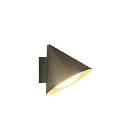 Il Fanale Cone, venkovní nástěnné svítidlo antická mosaz/bílé sklo, 1xE27 max 15W, prům. 25cm, výška 24cm, IP55