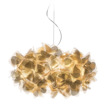 Slamp Clizia Mama Non Mama Gold Medium, designové svítidlo s čirým kabelem, 2x12W E27, prům. 53cm