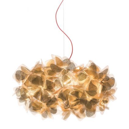 Slamp Clizia Mama Non Mama Gold Medium, designové svítidlo s červeným kabelem, 2x12W E27, prům. 53cm