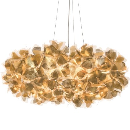 Slamp Clizia Mama Non Mama Gold 130, designové svítidlo s čirým kabelem, 15x12W E27, prům. 130cm