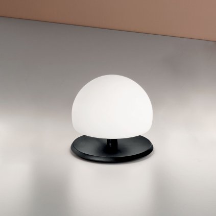Fabas Morgana, dotyková stolní lampa černý kov/mléčné sklo, 1xG9 33W, průměr 15cm
