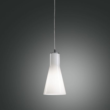 Fabas Diana, závěsné svítidlo, 1x75W, bílé stínítko, prům. 14cm