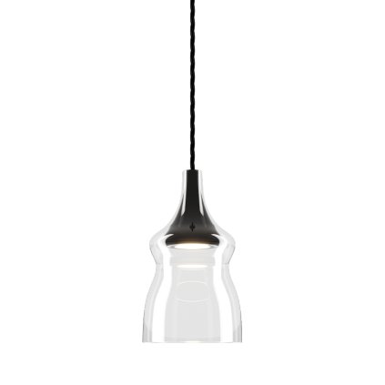 Lodes Nostalgia small crystal, čiré sklo/černý závěs, 11W LED 2700K, prům. 12,5cm