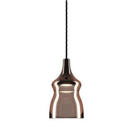 Lodes Nostalgia small glossy bronze, bronzové sklo/černý závěs, 11W LED 2700K, prům. 12,5cm