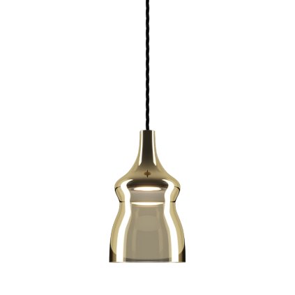 Lodes Nostalgia small gold, pozlacené sklo/černý závěs, 11W LED 2700K, prům. 12,5cm