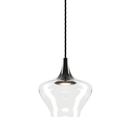 Lodes Nostalgia medium crystal, čiré sklo/černý závěs, 11W LED 2700K, prům. 20cm