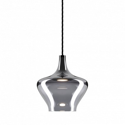 Lodes Nostalgia medium chrome, pochromované sklo/černý závěs, 11W LED 2700K, prům. 20cm