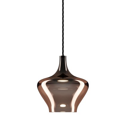 Lodes Nostalgia medium glossy bronze, bronzové sklo/černý závěs, 11W LED 2700K, prům. 20cm
