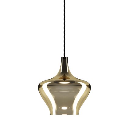 Lodes Nostalgia medium gold, pozlacené sklo/černý závěs, 11W LED 2700K, prům. 20cm
