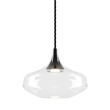 Lodes Nostalgia large crystal, čiré sklo/černý závěs, 11W LED 2700K, prům. 28cm