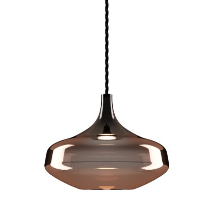 Lodes Nostalgia large glossy bronze, bronzové sklo/černý závěs, 11W LED 2700K, prům. 28cm