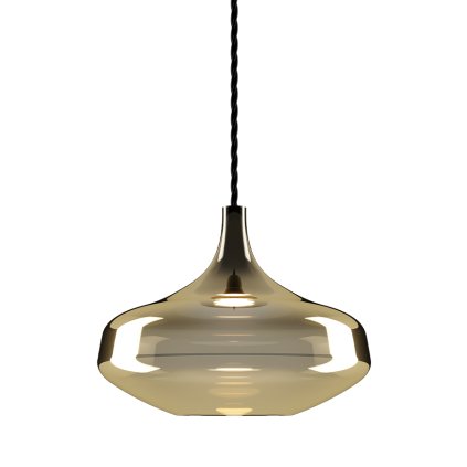 Lodes Nostalgia large gold, pozlacené sklo/černý závěs, 11W LED 2700K, prům. 28cm
