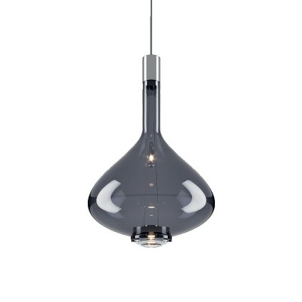 Lodes Sky-Fall Large, závěsné svítidlo z kouřového skla, 14W LED 3000K dim, výška 52cm