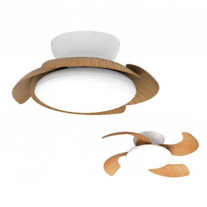 Mantra Aloha, rozvinovací ventilátor se svítidlem a dálk. ovladačem, LED 45W 2700-5000K, dřevěná, průměr 52/90cm