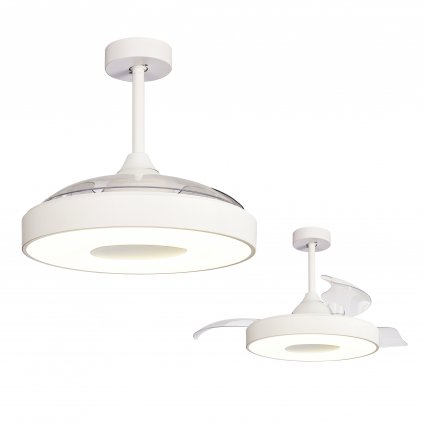 Mantra Coin, rozvinovací ventilátor se svítidlem a dálk. ovladačem, LED 60W 2700-5000K, bílá, průměr 50/106cm