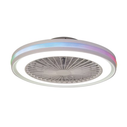 Mantra Gamer, ventilátor se svítidlem LED 40W RGBW, dálkový ovladač, bílá, průměr 46,6cm