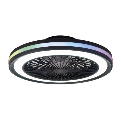 Mantra Gamer, ventilátor se svítidlem LED 40W RGBW, dálkový ovladač, černá, průměr 46,6cm