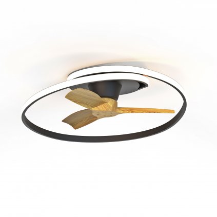 Mantra Ocean, ventilátor se svítidlem LED 60W 2700-5000K a dálkovým ovladačem, černá/dřevěná, průměr 78cm