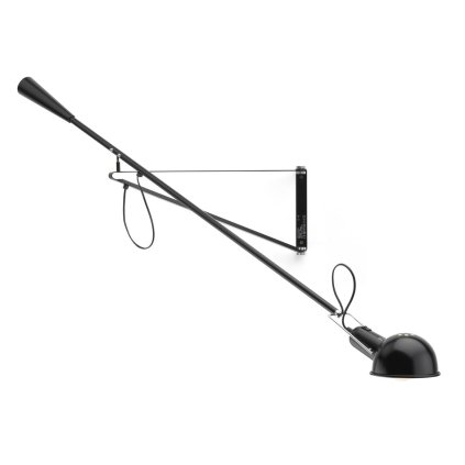 Flos 265 small, černé nástěnné svítidlo s 152cm dlouhým ramenem, 1x75W E27