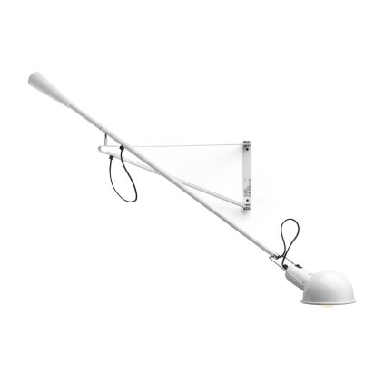 Flos 265 small, bílé nástěnné svítidlo s 152cm dlouhým ramenem, 1x75W E27