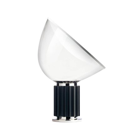 Flos Taccia LED, designová lampa se stmívačem, 28W LED 2700K, sklo/matná černá, výška 64,5cm