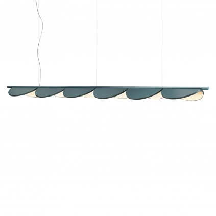 Flos Almendra S6, závěsné svítidlo, modrá metalizovaná, 90W 2700K stmívatelné, 242cm