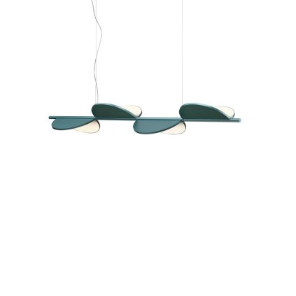 Flos Almendra S4, závěsné svítidlo, modrá metalizovaná, 60W 2700K stmívatelné, 166cm