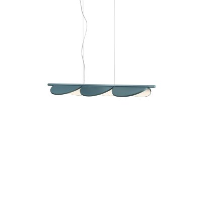 Flos Almendra S3, závěsné svítidlo, modrá metalizovaná, 45W 2700K stmívatelné, 128cm