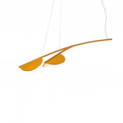 Flos Almendra S2 Y Long, závěsné svítidlo, okrová, 30W 2700K stmívatelné, 157,7cm