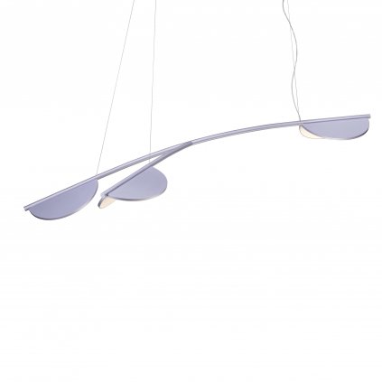 Flos Almendra S3 Y Long, závěsné svítidlo, fialová metalíza, 45W 2700K stmívatelné, 186cm