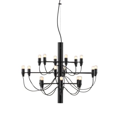 Flos 2097-18, luxusní matně černý lustr, 18x15W E14 mléčná, prům. 69cm, výška 51cm