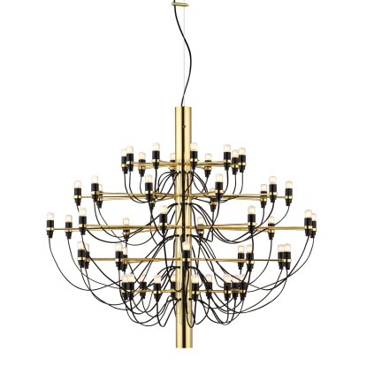 Flos 2097-50, luxusní mosazný lustr, 50x15W E14 mléčná, prům. 100cm, výška 88cm