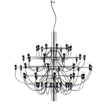 Flos 2097-50, luxusní chromový lustr, 50x15W E14 mléčná, prům. 100cm, výška 88cm