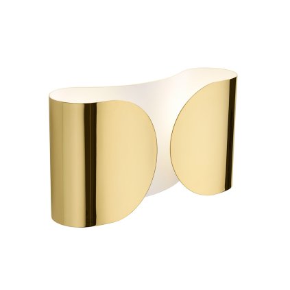 Flos Foglio, designové nástěnné svítidlo, 2x100W E27, zlatá, délka 37cm