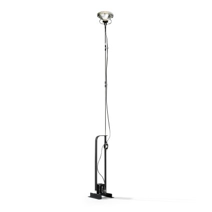 Flos Toio, matně černá industriální lampa pro nepřímé osvětlení, 1x300W PAR56 MFL, výška až 195cm