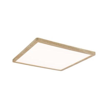 Paulmann Atria Shine, stropní svítidlo s korónou, 16W LED 3000K, 29,3x29,3cm, dřevěný vzhled, IP44