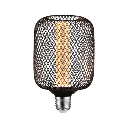 Paulmann Zyl Spiral, černá dekorativní drátěná žárovka E27 4,2W 1800K, průměr 10cm