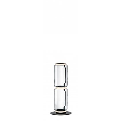 Flos Noctambule F2 Low Cylinders Small Base, stojací lampa ze skla se stmívačem, 3x9W LED 2700K, výška 95cm