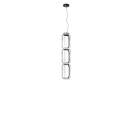 Flos Noctambule S3 Low Cylinders, závěsné svítidlo ze skla, 4x9W LED 2700K, výška 139cm