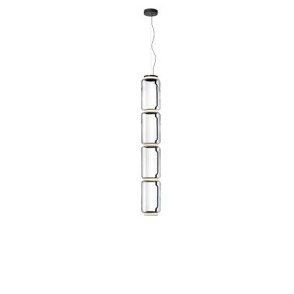 Flos Noctambule S4 Low Cylinders, závěsné svítidlo ze skla, 5x9W LED 2700K, výška 184cm