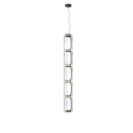 Flos Noctambule S5 Low Cylinders, závěsné svítidlo ze skla, 6x9W LED 2700K, výška 229cm