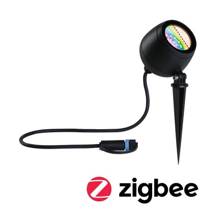 Paulmann Plug&Shine Kikolo, zahradní reflektor s trnem 6,2W LED RGBW, antracit, IP65, ZigBee