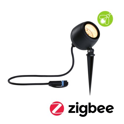 Paulmann Plug&Shine Kikolo, zahradní reflektor s trnem 6,2W LED Tunable White , antracit, IP65, ZigBee