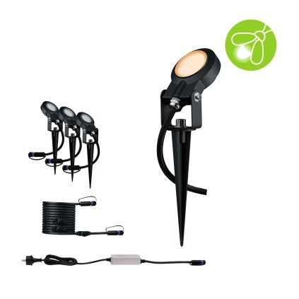 Paulmann Plug&Shine Sting, základní set zahradních reflektorů 3x6,3W LED 2200K stmívatelné, IP67