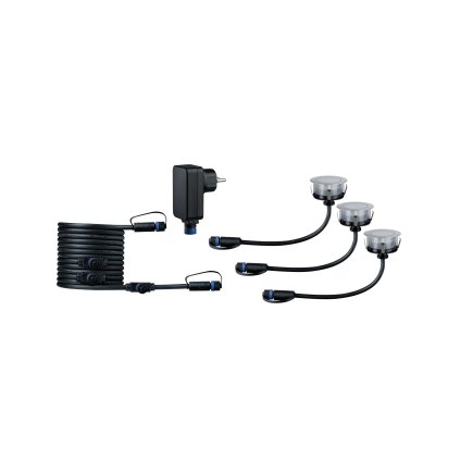 Paulmann Plug&Shine Floor, základní set zápustných svítidel do terasy 3x2W LED RGBW, IP67, ZigBee