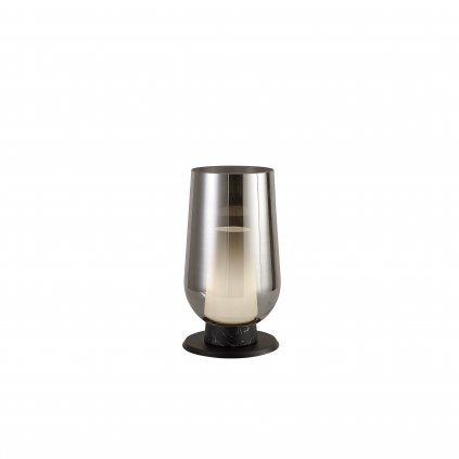 Mantra Nora, stolní lampa 1xE27 kouřové sklo/černý mramor, průměr 18cm