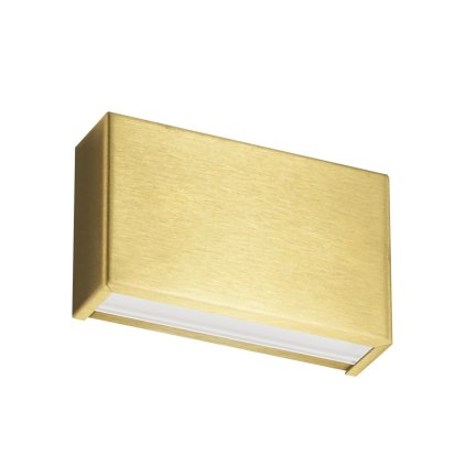 Linea Light Box_W, mosazné nástěnné svítidlo se svícením nahoru/dolů, 10W LED 2700K, délka 13,9cm