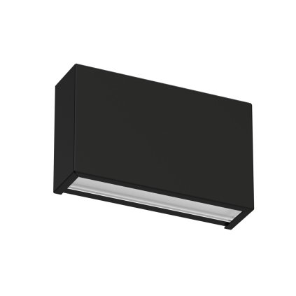 Linea Light Box_W, černé nástěnné svítidlo se svícením nahoru/dolů, 10W LED 2700K, délka 13,9cm
