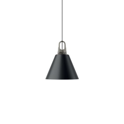 Lodes Jim Cone cluster, černé svítidlo s šedým hákem, 1x25W LED E27, prům. 28cm